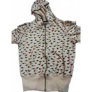 Realitee Bird Print Cropped Zip Hoodie USA Made
